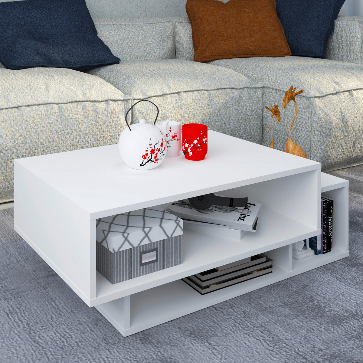 COUCHTISCH in Holzwerkstoff  - Weiß, MODERN, Holzwerkstoff (88/35/50cm) - MID.YOU
