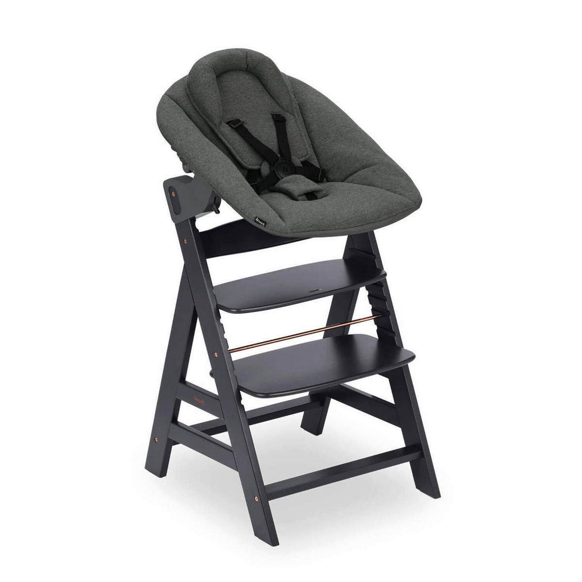HOCHSTUHL-SET Alpha Newborn Set Anthrazit Grey  - Anthrazit, Basics, Holz/Textil (65/93,5/49cm) - Hauck