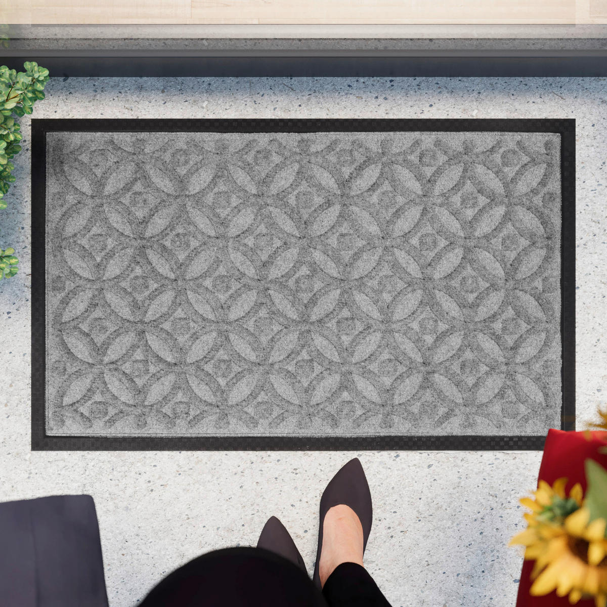 FUßMATTE 60/90 cm Midnight Mosaic  - Hellgrau, KONVENTIONELL, Kunststoff/Textil (60/90cm) - WECON HOME