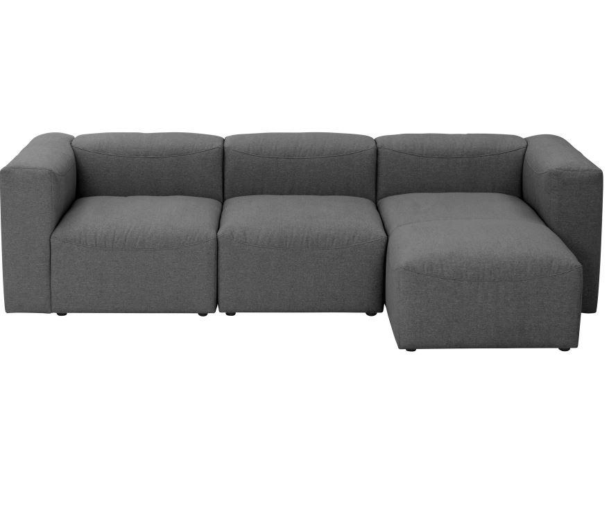 Ecksofa Lena Anthrazit Flachgewebe