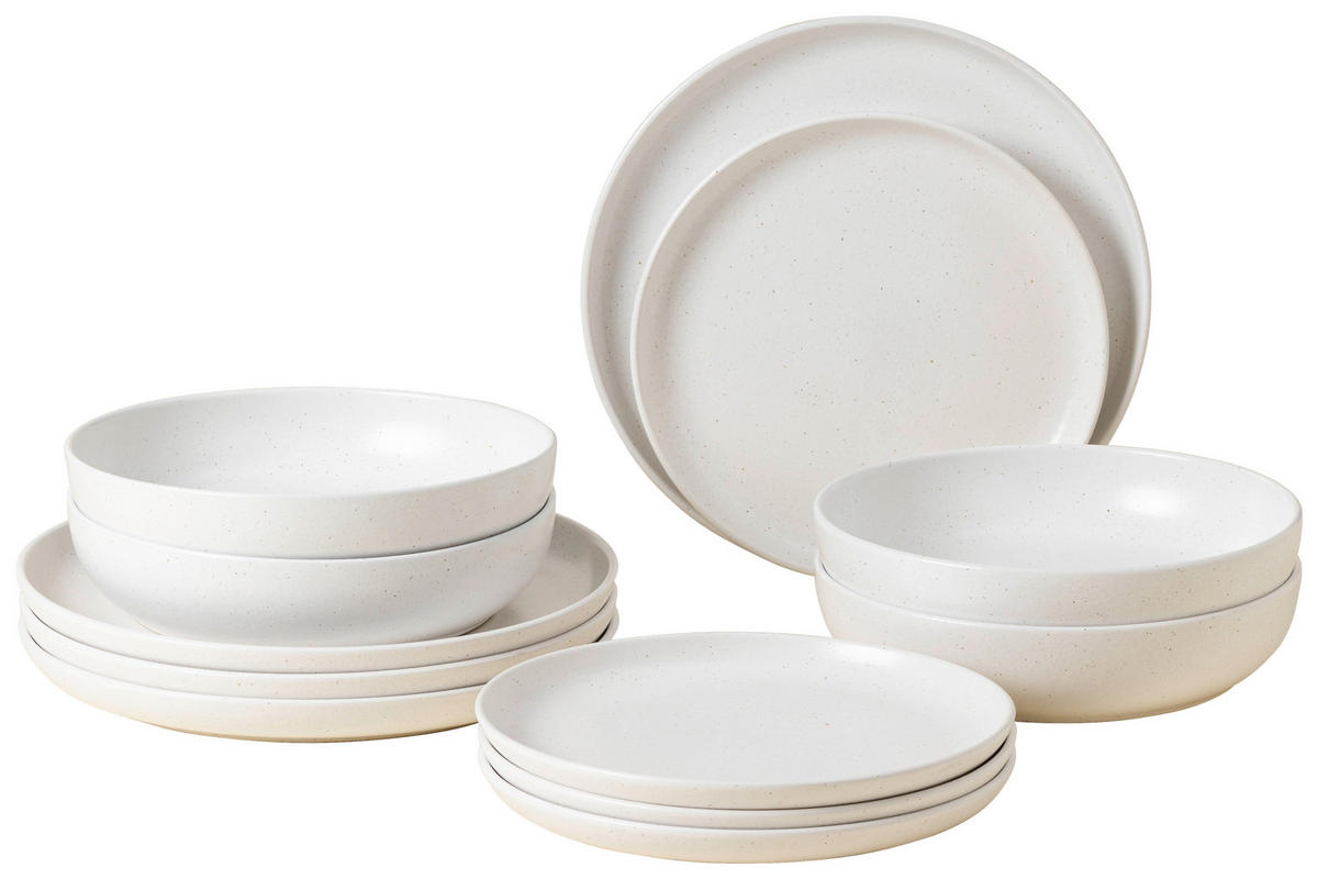 KOMBISERVICE Weiß PACIFICA 12-teilig 4 Personen  - Weiß, Basics, Keramik - Costa Nova