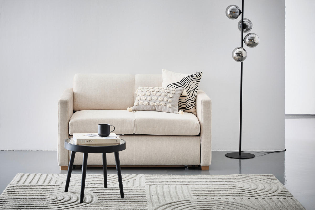 SCHLAFSOFA in Flachgewebe Creme  - Buchefarben/Creme, Konventionell, Holz/Textil (144/81/97,5cm) - Carryhome