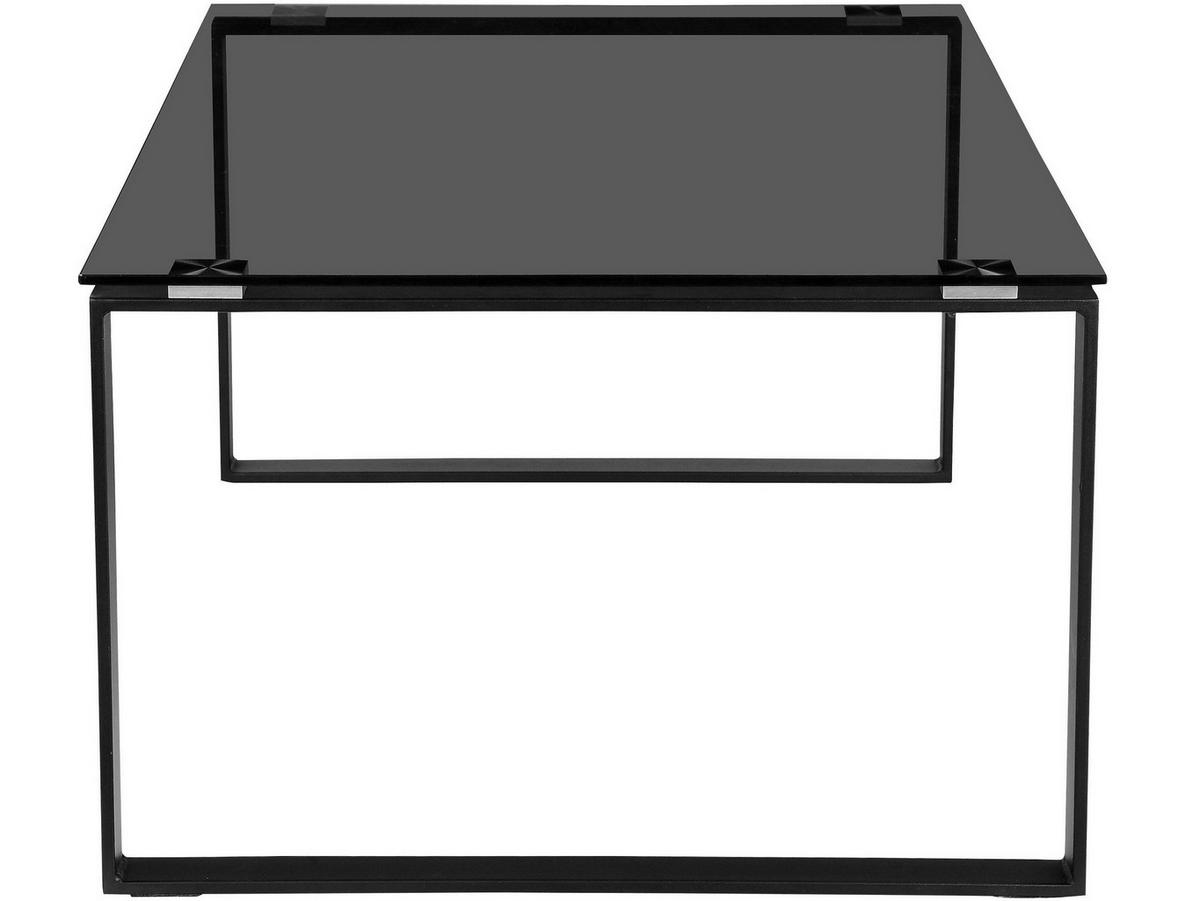 COUCHTISCH OSLO Klarglas rechteckig Schwarz  - Schwarz, Design, Glas/Metall (110/45/70cm) - Livetastic