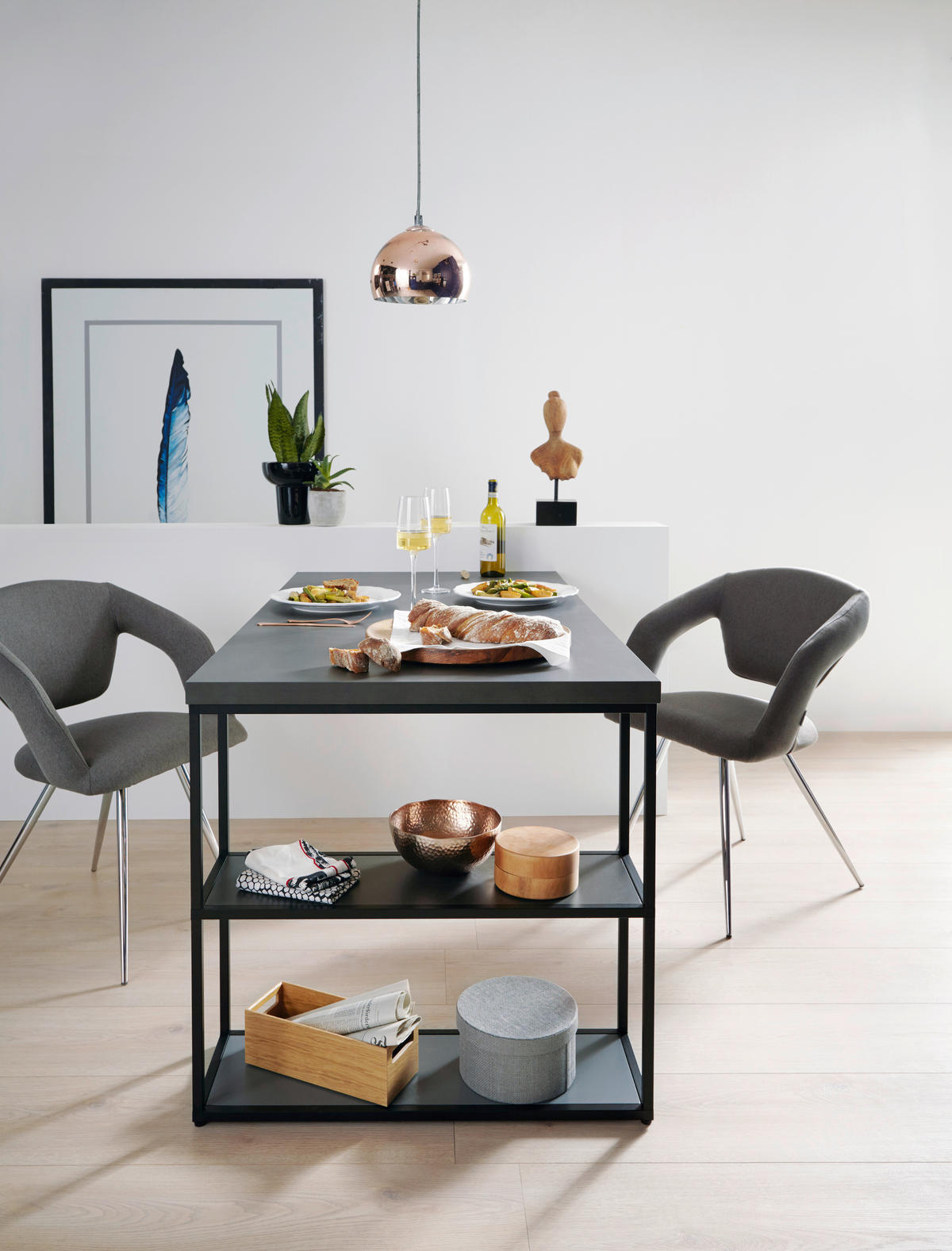 EINBAUKÜCHE SILVIA  - Dunkelblau, Design, Holzwerkstoff - Novel