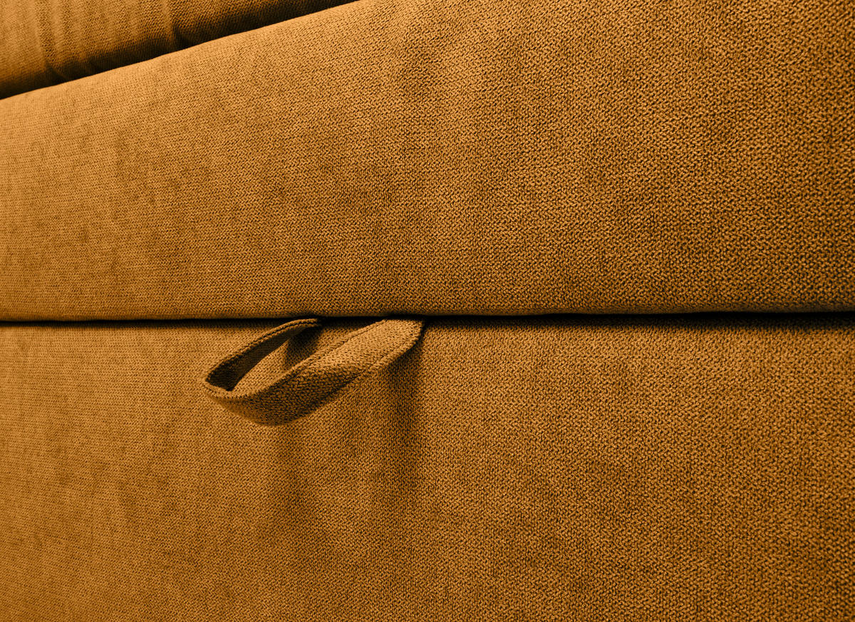 BOXSPRINGBETT 140/200 cm  in Gelb  - Gelb/Schwarz, KONVENTIONELL, Kunststoff/Textil (140/200cm) - Boxxx