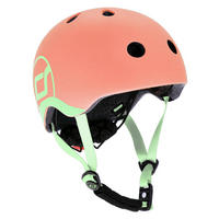 KINDERHELM Safety Helmet  - Koralle/Hellgrün, Trend, Kunststoff/Textil (XXS-Snull) - Scoot and Ride