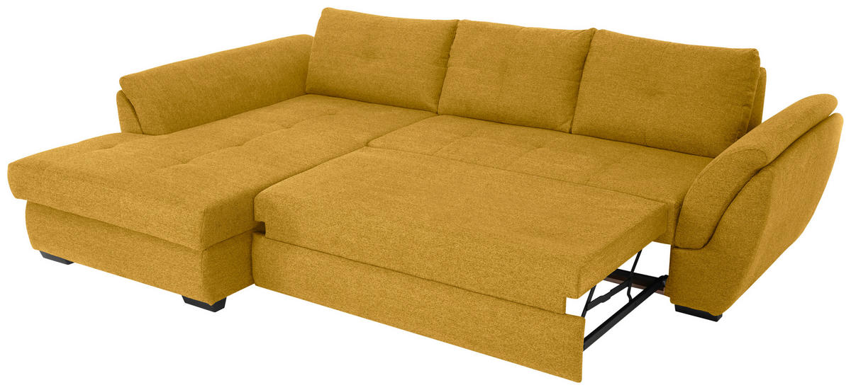 ECKSOFA Gelb Webstoff  - Gelb/Schwarz, Design, Kunststoff/Textil (187/278cm) - Livetastic