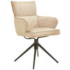 ARMLEHNSTUHL  in Eisen Velours  - Creme/Schwarz, Design, Textil/Metall (58/91/62cm) - Dieter Knoll