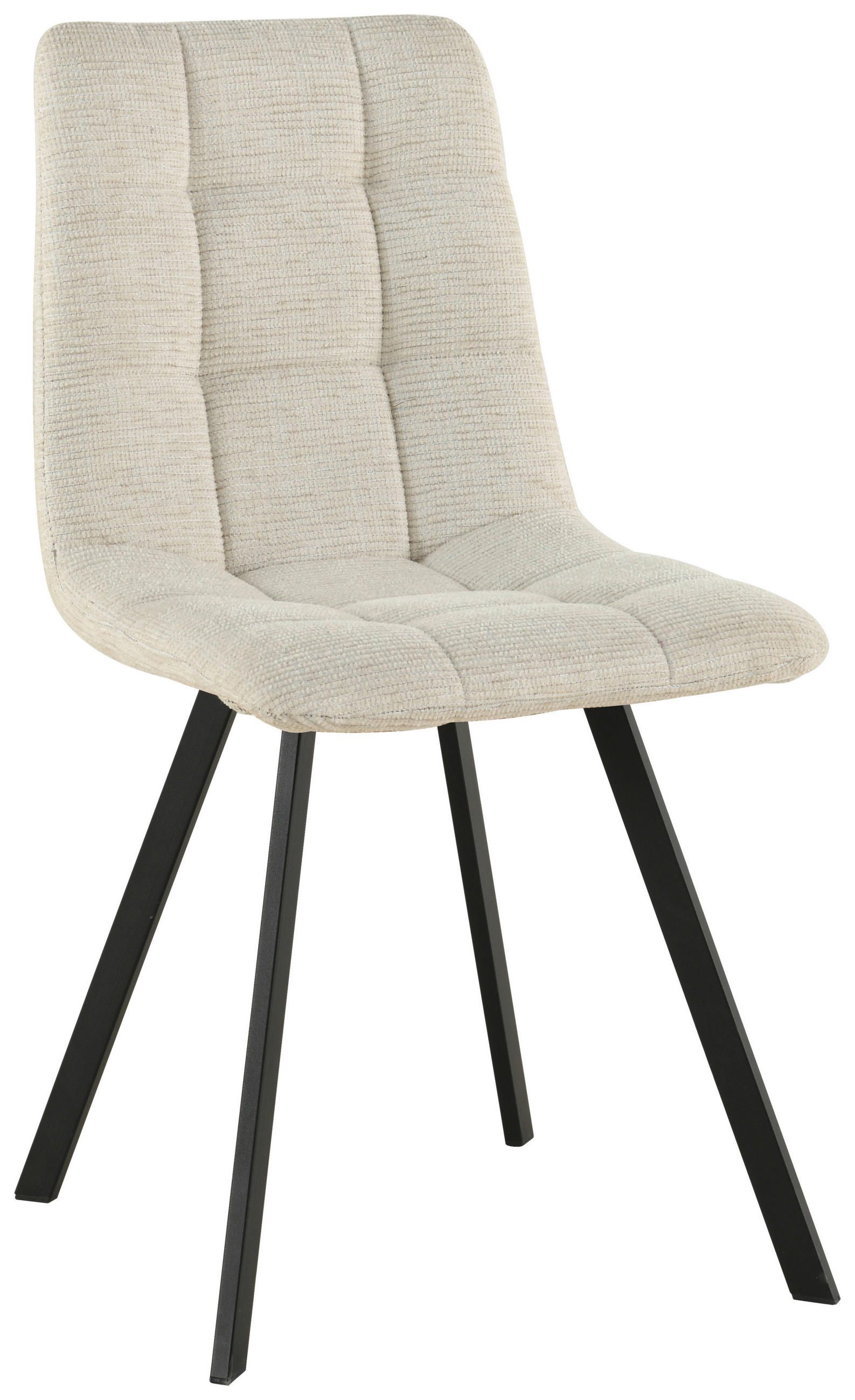 STUHL Webstoff Beige  - Beige/Schwarz, Design, Textil/Metall (45/88/55cm) - Carryhome