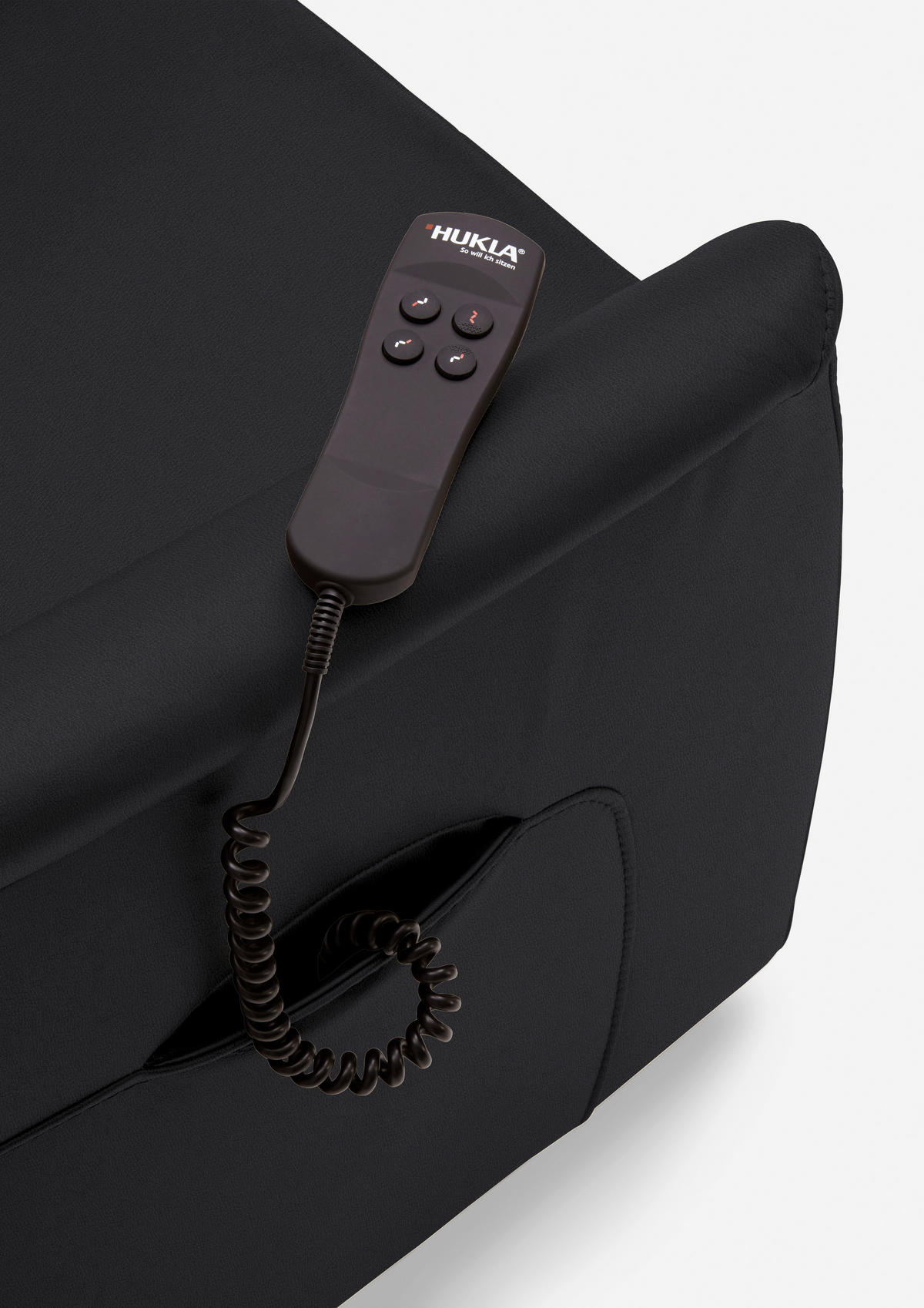 FERNSEHSESSEL Valdera  mit Relaxfunktion, Aufstehhilfe, Rücken echt Echtleder Schwarz  - Schwarz, KONVENTIONELL, Leder/Kunststoff (70/107/88cm) - Livetastic