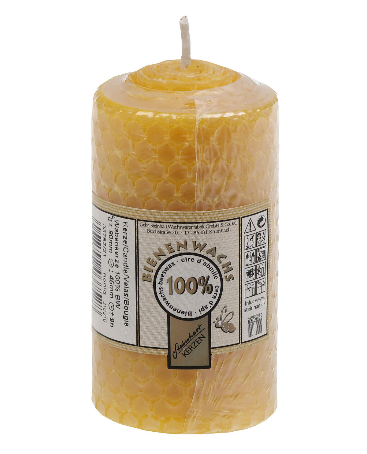 KERZE - Honig, Basics, Naturmaterialien (4,5/9,0cm)