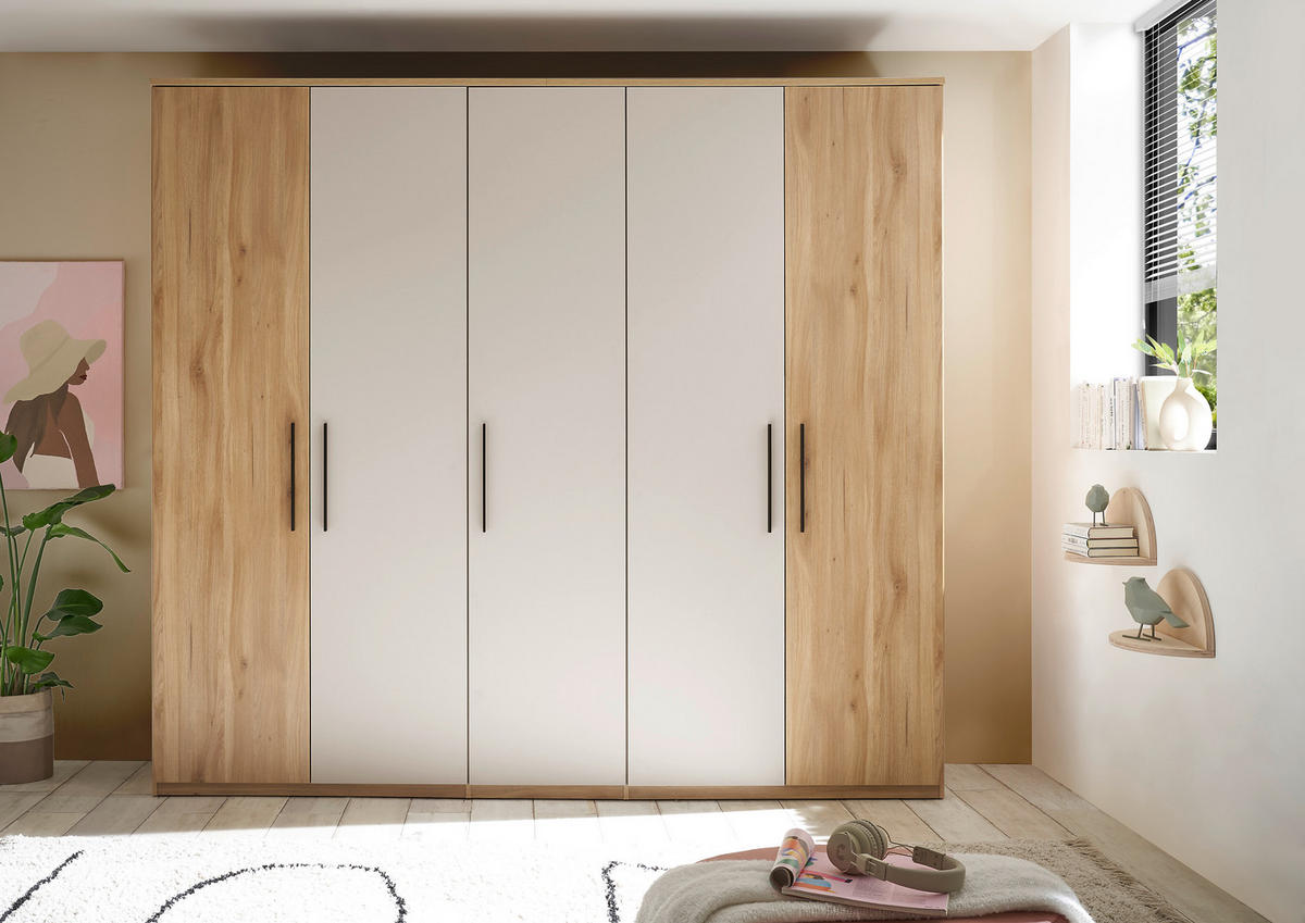 DREHTÜRENSCHRANK 250,8/227,7/60 cm,  in Eichefarben, Kaschmir, 5-türig  - Kaschmir/Eichefarben, Design, Holzwerkstoff/Metall (250,8/227,7/60cm) - Xora