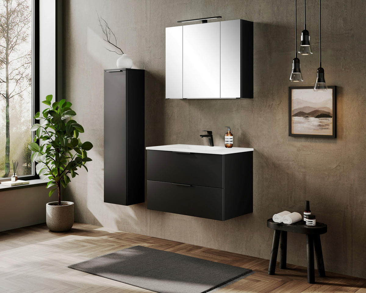 MIDISCHRANK 30/130/35 cm  - Schwarz, Modern, Holzwerkstoff/Kunststoff (30/130/35cm) - Held
