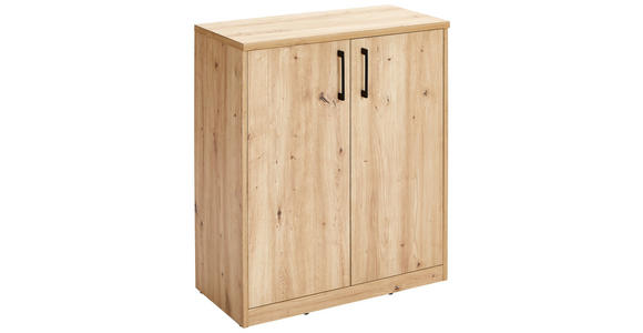 KOMMODE  in 72/84/36 cm  - Schwarz/Eiche Artisan, Basics, Holzwerkstoff/Kunststoff (72/84/36cm) - Xora