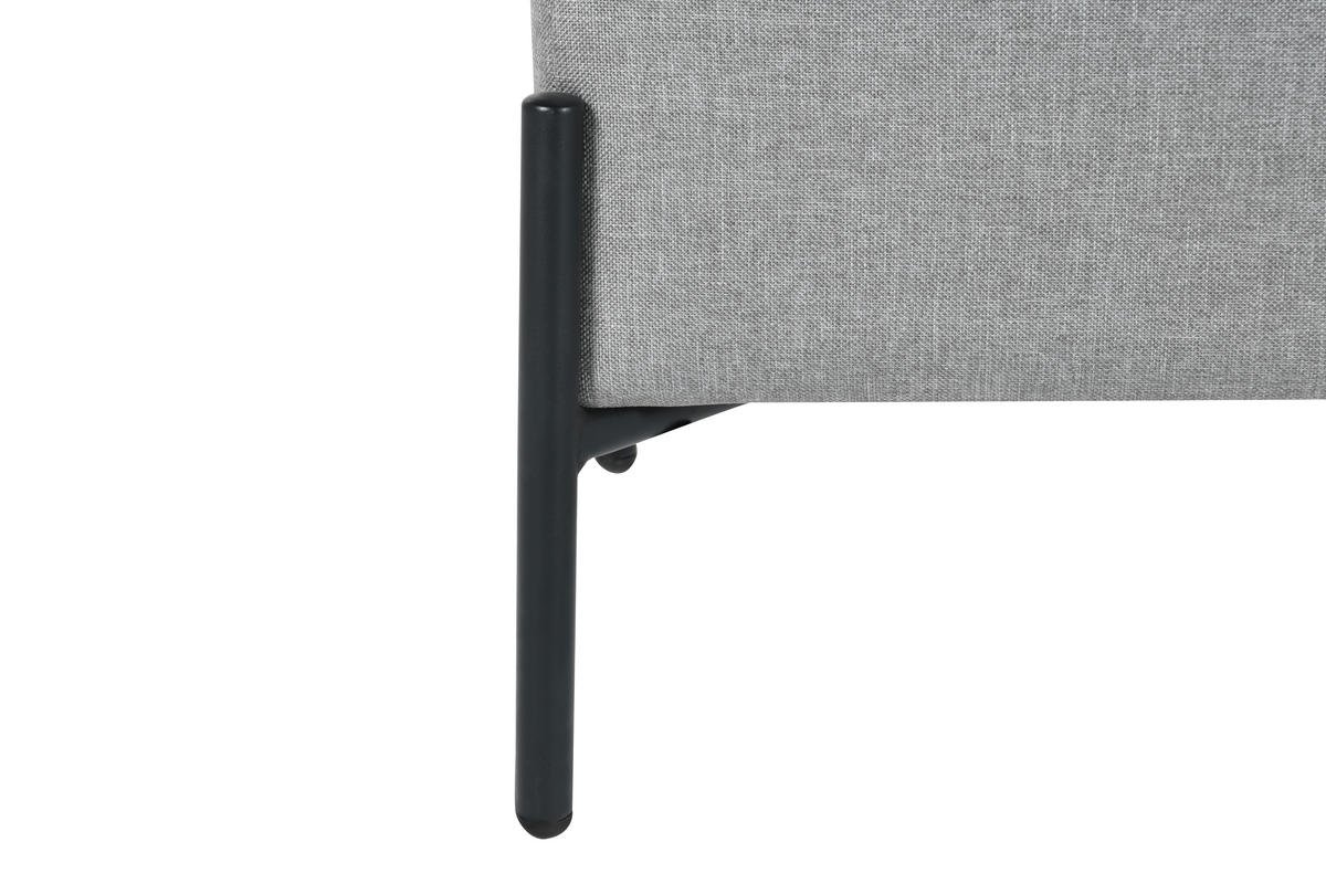 GARDEROBENBANK  in 95/41.5/37 cm  - Hellgrau/Schwarz, Design, Textil/Metall (95/41.5/37cm) - MID.YOU