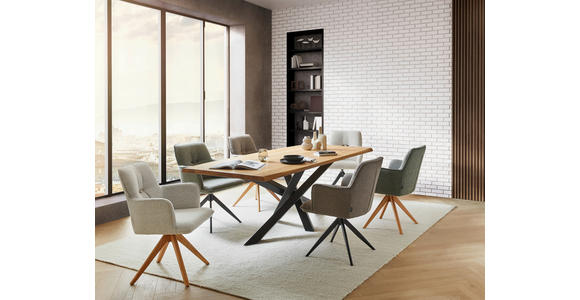 ESSTISCH Schwarz, Eichefarben rechteckig  in verschiedenen Größen erhältlich  - Eichefarben/Schwarz, LIFESTYLE, Holz/Metall (220/100/75cm) - Linea Natura