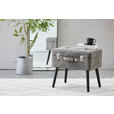HOCKER Chenille Kiefer Grau  - Schwarz/Grau, Trend, Holz/Textil (50/46/35cm) - Xora