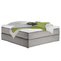 BOXSPRINGBETT 200/200 cm  in Hellgrau  - Hellgrau/Schwarz, Design, Textil (200/200cm) - home24