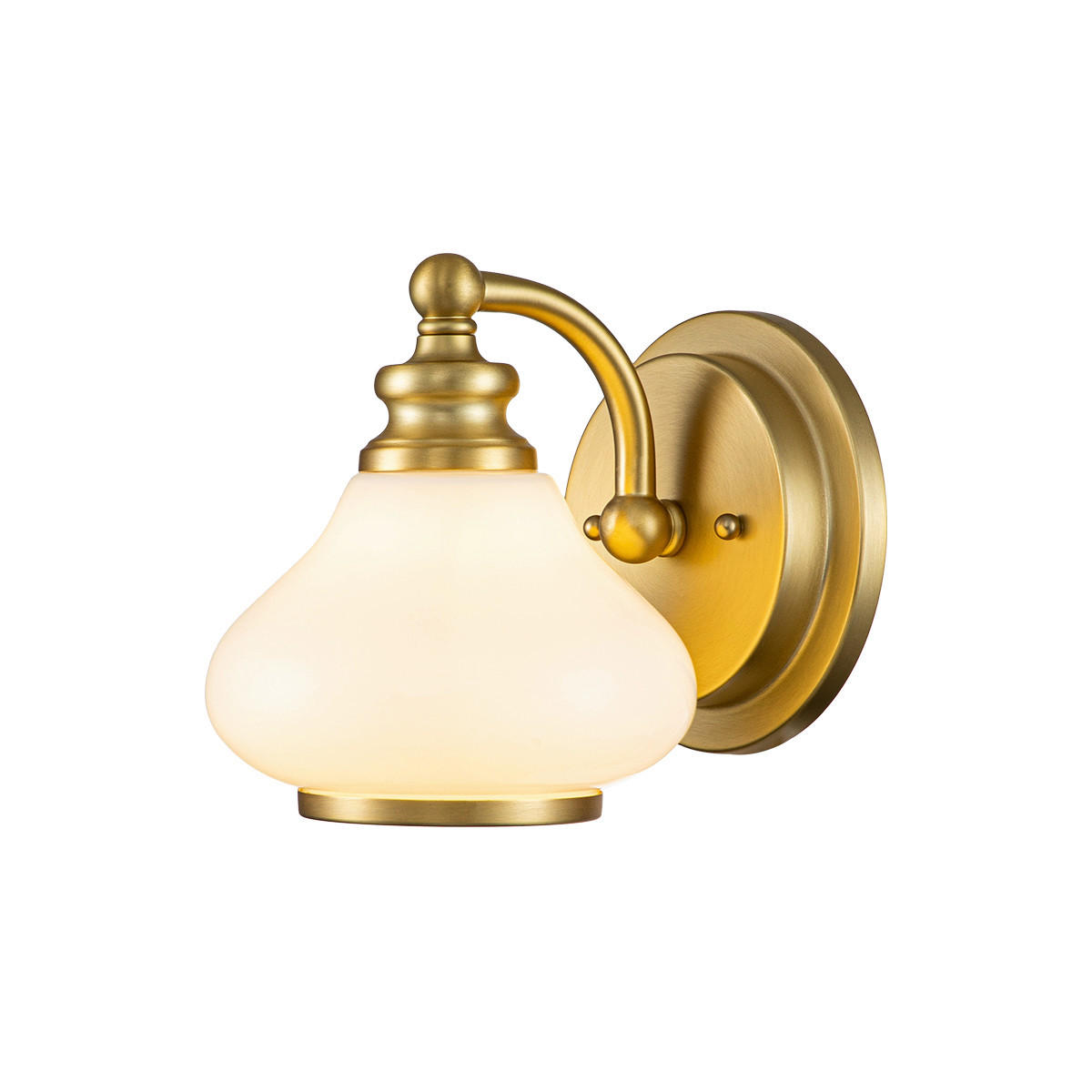 BADEZIMMER-WANDLEUCHTE Elstead Ainsley 16/20,6/19,1 cm   - Messingfarben, KONVENTIONELL, Glas/Metall (16/20,6/19,1cm) - Elstead Lighting
