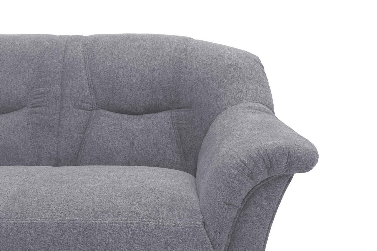 ECKSOFA Dunkelgrau Mikrofaser  - Dunkelgrau/Schwarz, KONVENTIONELL, Kunststoff/Textil (146/232cm) - MID.YOU