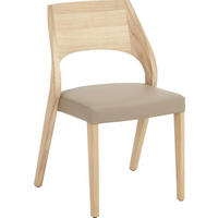 STUHL  in Echtleder pigmentiert Holz, Leder  - Hellbraun/Eichefarben, Natur, Leder/Holz (54/86/61cm) - Voglauer