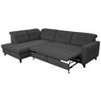 ECKSOFA in Webstoff Dunkelgrau  216/297 cm  - Dunkelgrau/Schwarz, Design, Holz/Textil (216/297cm) - Xora