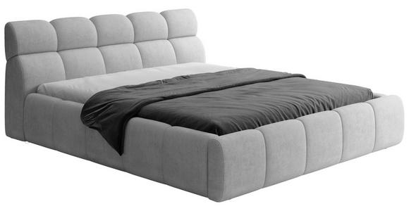 POLSTERBETT Hellgrau 180/200 cm - Hellgrau/Schwarz, Design, Kunststoff/Textil (180/200cm) - Esposa