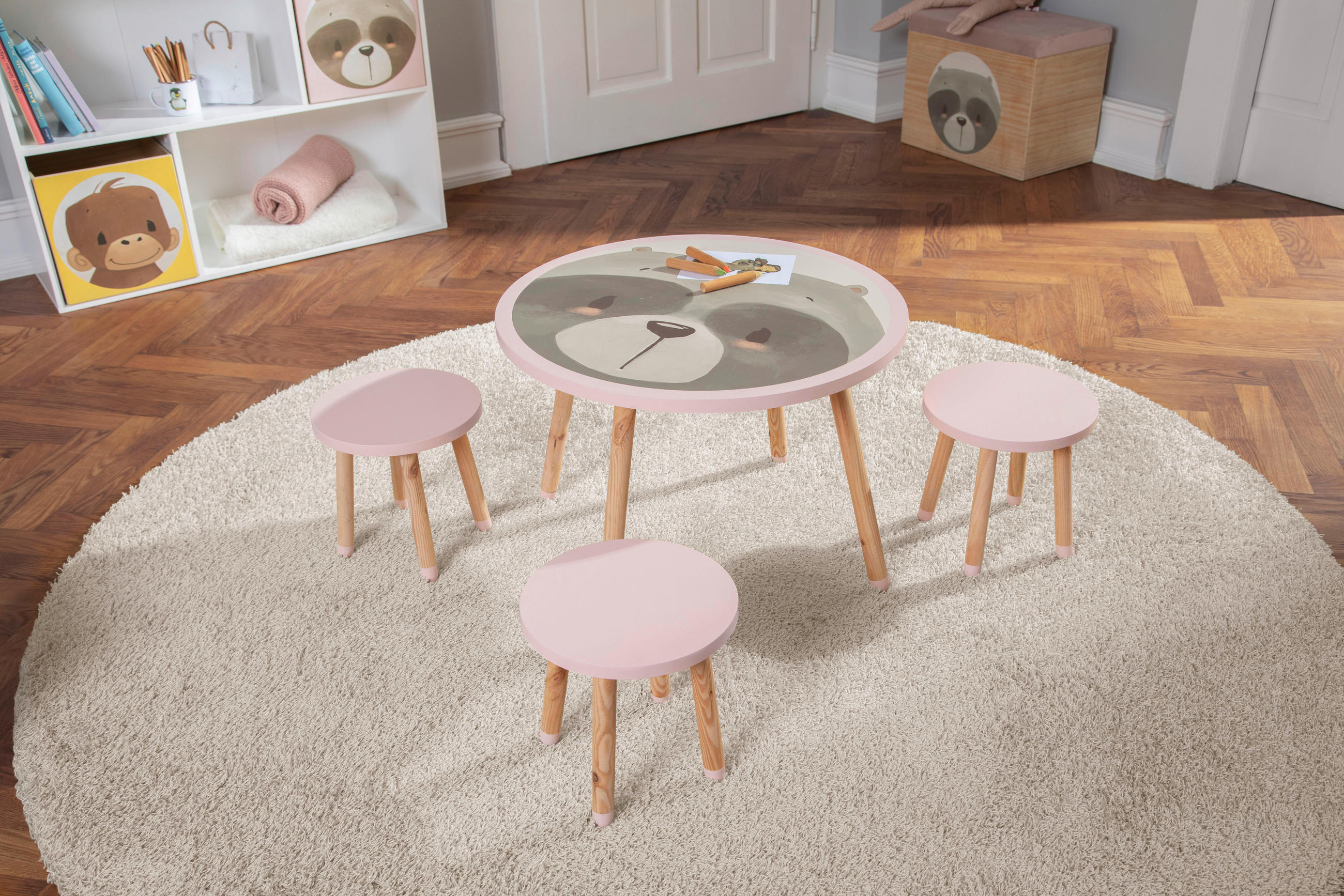 KINDERSITZGRUPPE Anouk Rosa - Rosa, KONVENTIONELL, Holz/Holzwerkstoff