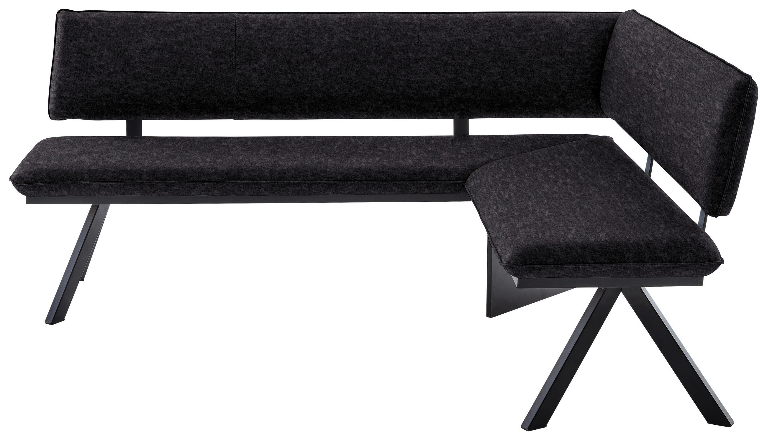 ECKBANK 180/140 cm  in Anthrazit, Schwarz  - Anthrazit/Schwarz, MODERN, Textil/Metall (180/140cm) - Cantus