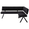 ECKBANK in Metall, Textil Anthrazit, Schwarz  - Anthrazit/Schwarz, Modern, Textil/Metall (180/140cm) - Cantus