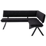ECKBANK 180/140 cm  in Anthrazit, Schwarz  - Anthrazit/Schwarz, MODERN, Textil/Metall (180/140cm) - Cantus