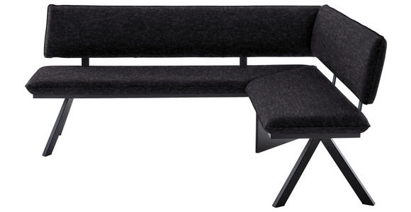 ECKBANK 180/140 cm in Anthrazit, Schwarz - Anthrazit/Schwarz, MODERN, Textil/Metall (180/140cm) - Cantus
