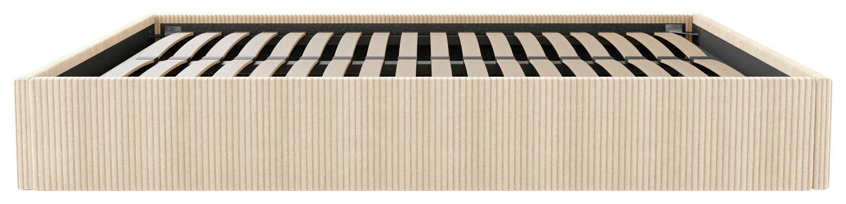 POLSTERBETT Bettkasten, Lattenrost 160/200 cm  in Creme  - Creme/Schwarz, Design, Holz/Textil (160/200cm) - Boxxx