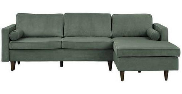 ECKSOFA in Cord Grün  - Eichefarben/Grün, MODERN, Holz/Textil (261/178cm) - Carryhome