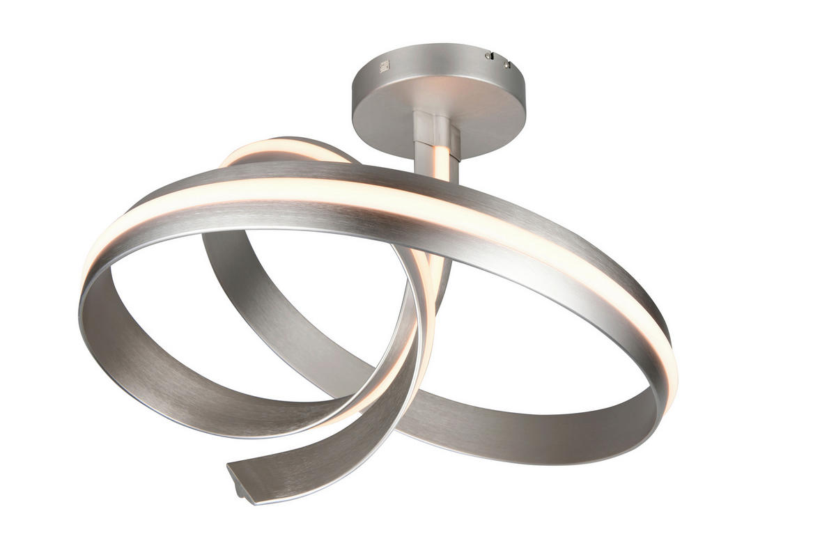 LED-DECKENLEUCHTE 70/55 cm    - Weiß/Nickelfarben, Design, Kunststoff/Metall (70/55cm) - Cinque