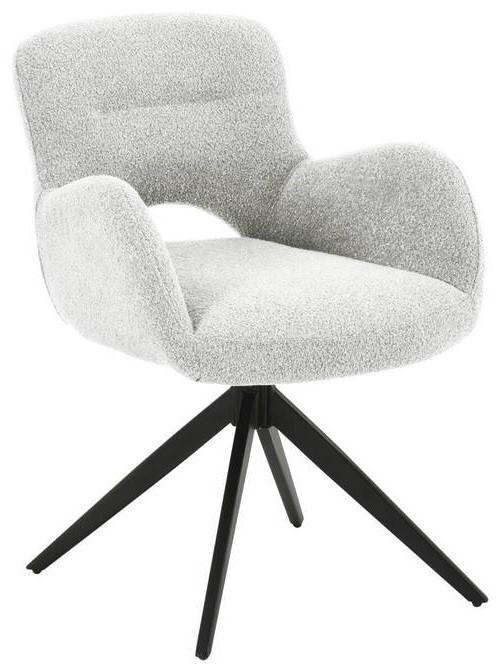 ARMLEHNSTUHL  in Eisen Bouclé  - Schwarz/Grau, LIFESTYLE, Holz/Textil (63/83/61cm) - MID.YOU