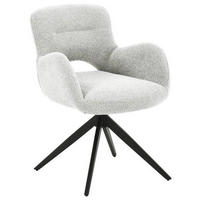 ARMLEHNSTUHL  in Eisen Bouclé  - Schwarz/Grau, LIFESTYLE, Holz/Textil (63/83/61cm) - MID.YOU