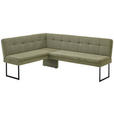 ECKBANK 155/213 cm  in Hellgrün  - Schwarz/Hellgrün, Design, Textil/Metall (155/213cm) - Novel