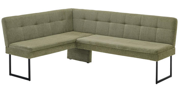 ECKBANK 155/213 cm  in Hellgrün  - Schwarz/Hellgrün, Design, Textil/Metall (155/213cm) - Novel