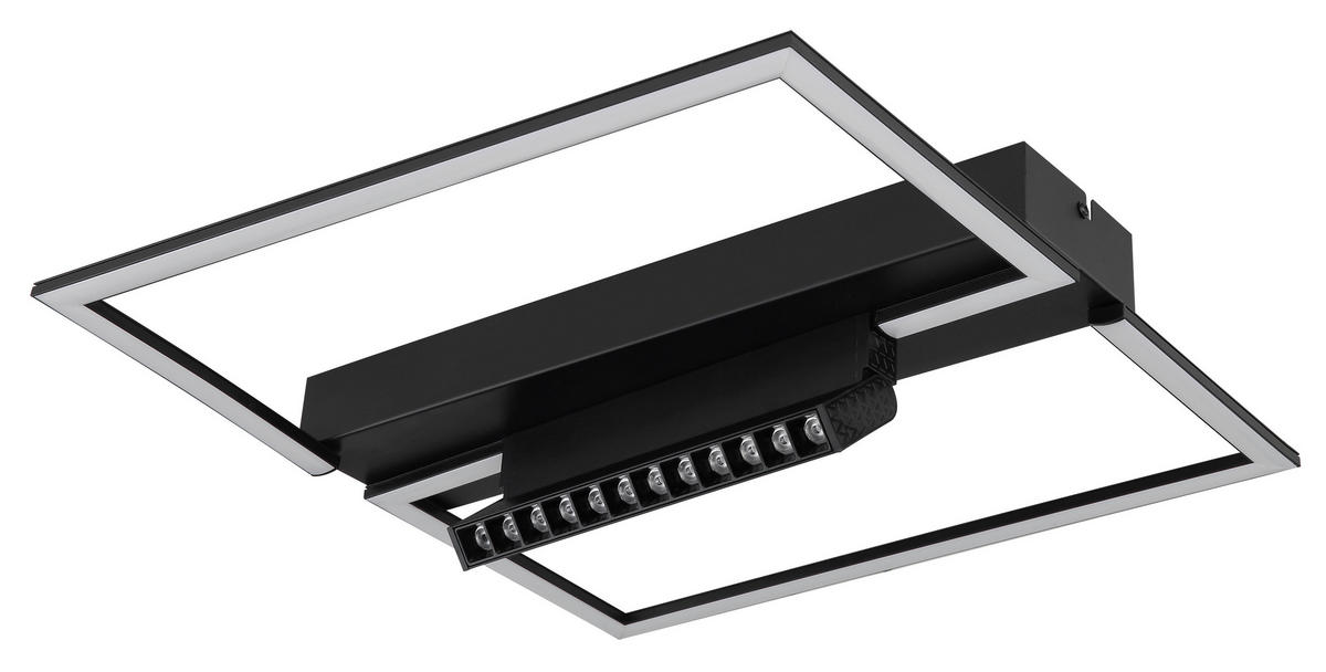 LED-DECKENLEUCHTE 35 W    42/42/11 cm  - Opal/Schwarz, Design, Kunststoff/Metall (42/42/11cm) - Globo