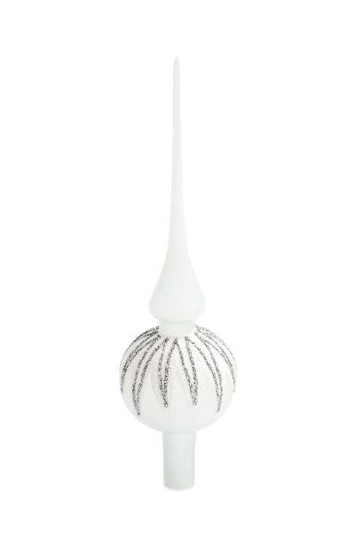CHRISTBAUMSPITZE  - Silberfarben/Weiß, LIFESTYLE, Glas (7/27cm) - X-Mas