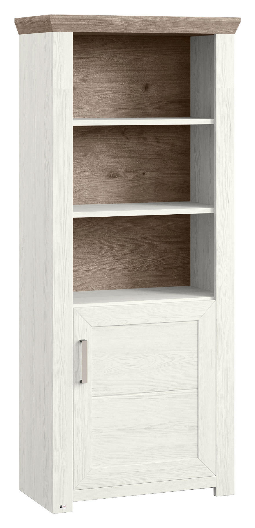REGAL Weiß, Eichefarben - Eichefarben/Weiß, Design, Holzwerkstoff/Metall (74,5/174,6/42,2cm) - SetOne by Musterring