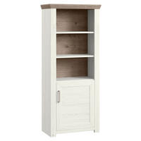 REGAL Weiß, Eichefarben  - Eichefarben/Weiß, Design, Holzwerkstoff/Metall (74,5/174,6/42,2cm) - SetOne by Musterring