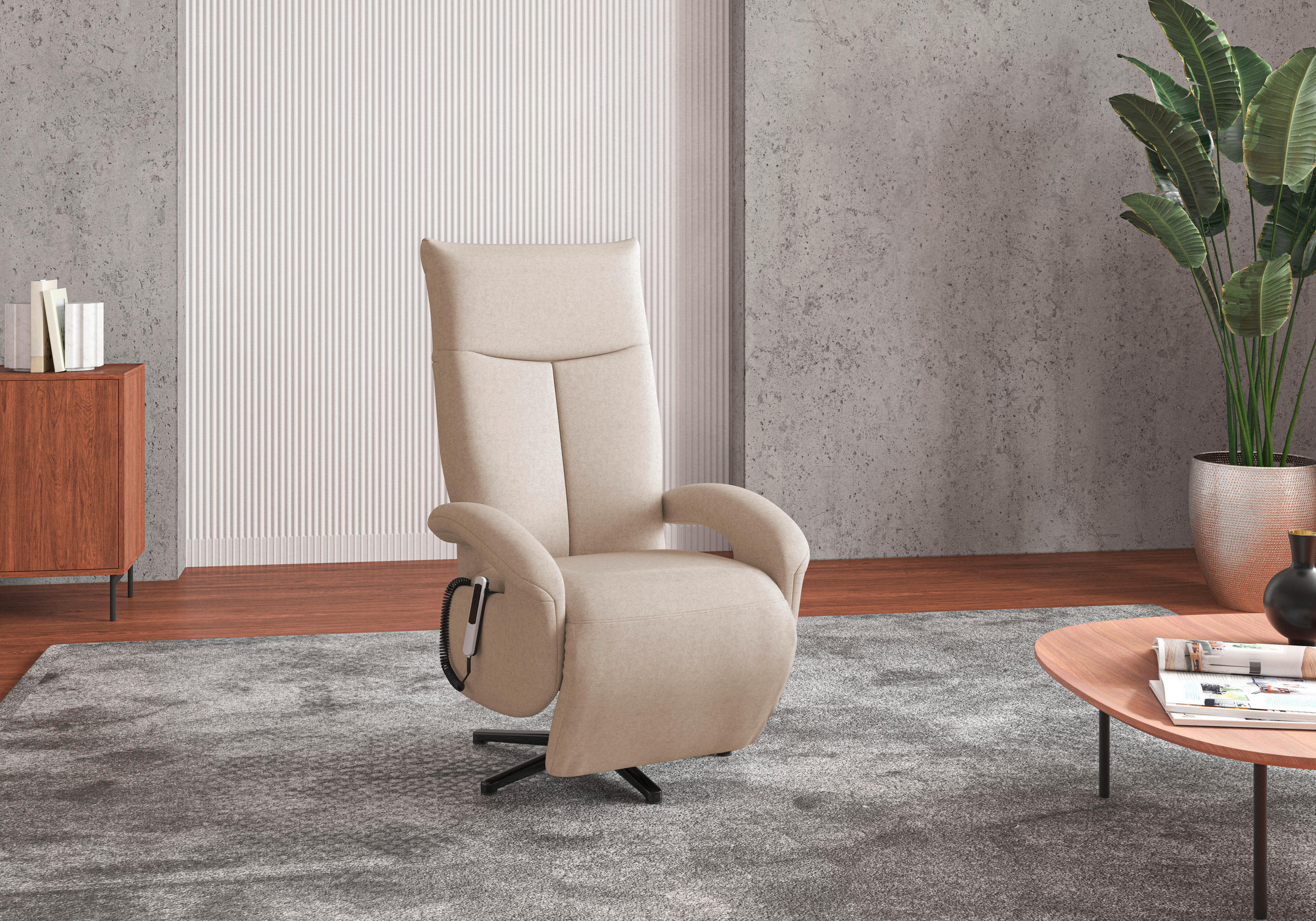 SESSEL in Flachgewebe Creme  - Creme/Schwarz, KONVENTIONELL, Textil/Metall (74/112/82cm) - Sit & More
