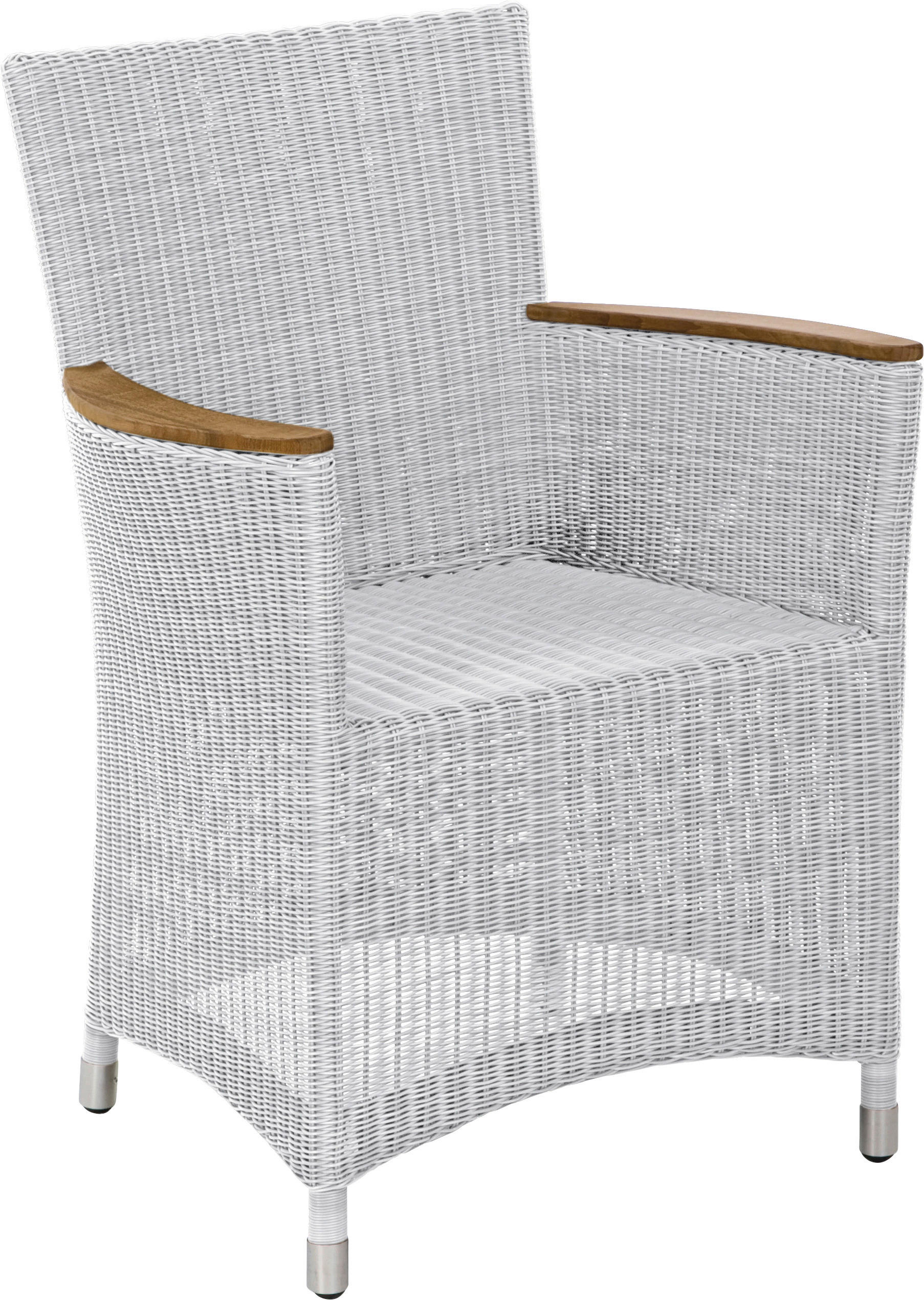 GARTENSESSEL Teakholz Aluminium Weiß, Alufarben, Teakfarben  - Alufarben/Weiß, Design, Holz/Kunststoff (61/89/63cm) - Zebra 