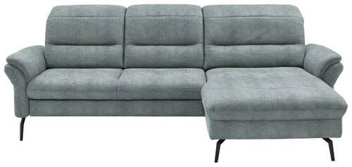 ECKSOFA in Flachgewebe Blaugrau  - Blaugrau/Schwarz, KONVENTIONELL, Textil/Metall (260/181cm) - Beldomo Speed
