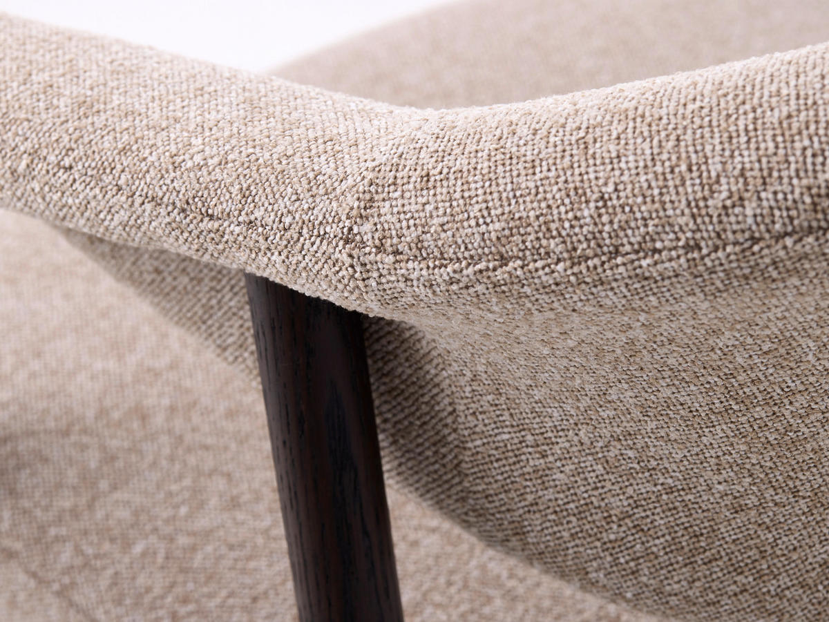 ARMLEHNSTUHL  in Flachgewebe  - Sandfarben/Dunkelbraun, KONVENTIONELL, Holz/Textil (63/81/63cm) - Ambia Home