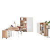 BÜRO erweiterbar, abschließbar Sonoma Eiche, Weiß Hochglanz - Weiß Hochglanz/Sonoma Eiche, MODERN, Holzwerkstoff/Metall - MID.YOU