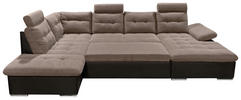 WOHNLANDSCHAFT Dunkelbraun, Hellbraun Webstoff  - Hellbraun/Dunkelbraun, MODERN, Textil (218/324/170cm) - MID.YOU