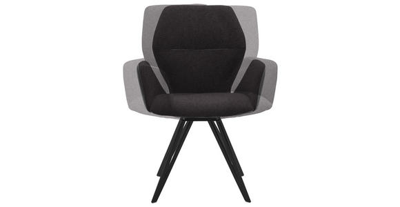 ARMLEHNSTUHL in Anthrazit, Schwarz - Anthrazit/Schwarz, Design, Textil/Metall (62/91/59cm) - Valnatura